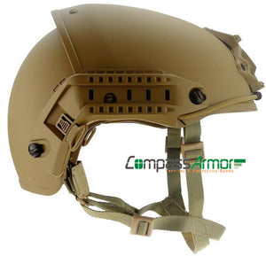 Ventilated ballistic Helmet with sides-rails and NVG Mount